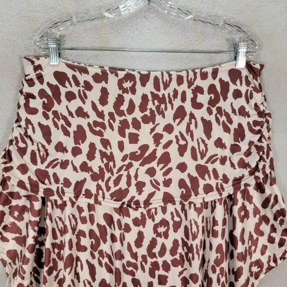 Order Plus Leopard Stretch NEW Pull On Asymmetrical Relaxed Flowy Fairy Skirt - Picture 2 of 16